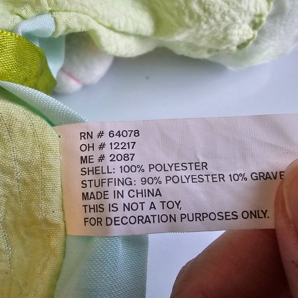 Decorative Easter Bunny Rabbit Plush White Green Floral Embroidered Dress 23" - Picture 11 of 12